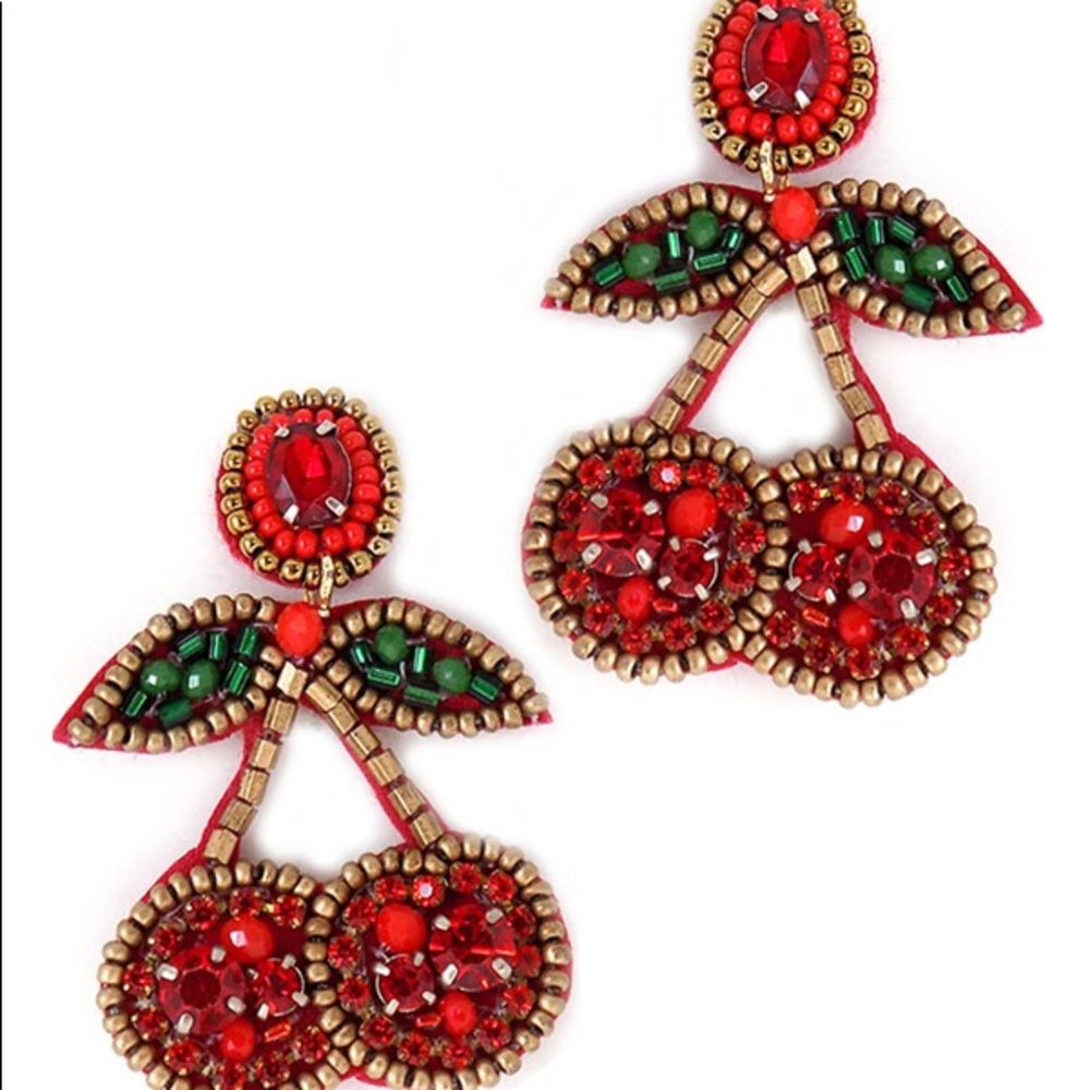 Cherry Seedbead Earrings